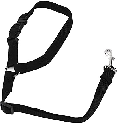 Hundbälte nylon svart justerbar professionell bilsäkerhetssele husdjurstillbehör (svart)
