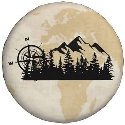 Spare Wheel Cover Compass Tire Covers Weatherproof 15inch WC70 | Universal Wheel Protectors for Travel SUV Rv Trailer