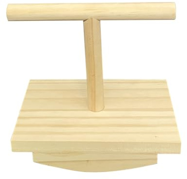 Percha para pájaros de madera - Estación de entrenamiento interactiva de pie oscilante | Para Escritorio Ventana Exterior Observación de Aves Soporte para Monitor Rama Natural Gimnasio Parque Infantil