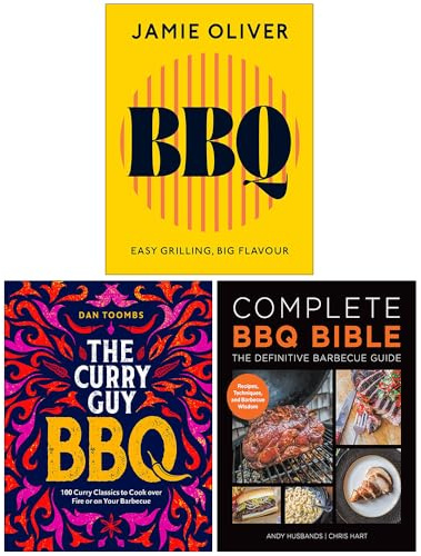 BBQ Easy Grilling Big Flavour, Curry Guy BBQ & Complete BBQ BIBLE The Definitive Barbecue Guide 3 Books Collection Set