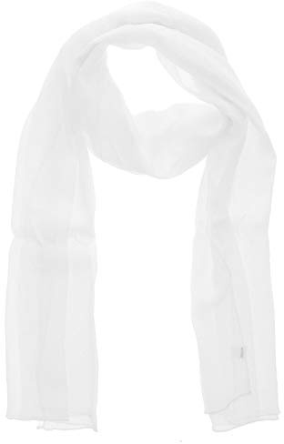 WESTEND CHOICE Ladies Chiffon Scarves Women Plain Neck Scarf Soft Headwrap Girls Headscarf Sheer Wrap women's scarves & wraps 150x45 cm (White)