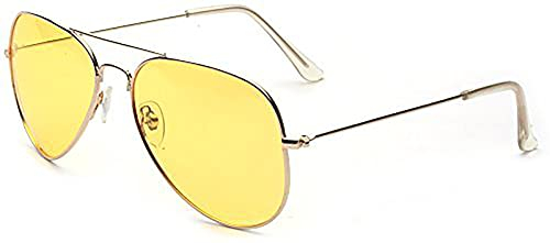 ALWAYSUV Nachtsicht Polarisierte Gelbe Vintage Stilvolle Sonnenbrille zum Fahren