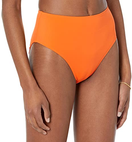 Amazon Essentials AE1672928, High Waist High Leg Bikini Bottom, Orange, Medium