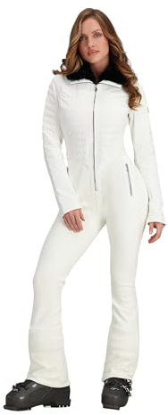 Obermeyer Womens Katze Ski Suit, Waterproof Breathable Four-Way Stretch Twill, 550-fill Down Upper Body, White, Size 4