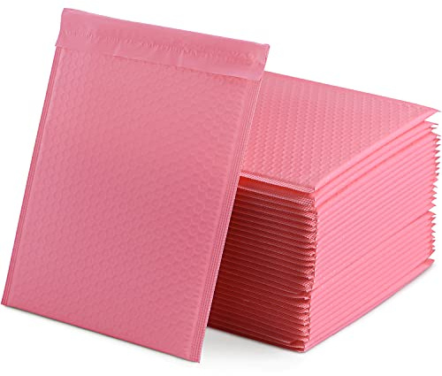 WeeGoo 30 Pcs A4 Pink Bubble Mailers 13 x 10 inch (33 x 25.5 cm) Pink Padded Envelopes Self-Adhesive Bubble Envelopes Waterproof Poly Mailers Shipping Bags for Packaging