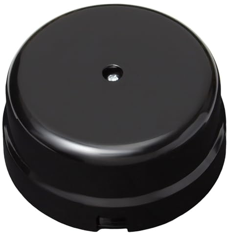 OASHISU Scatola di Derivazione in porcellana per Impianti a 4 fori per entrata/uscita del cavo. Copri cavi e copri fili in ceramica colore nero, Ø 78mm Prof. 35mm