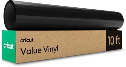 Cricut Value Vinyl | 30.5 cm x 3 m (12 x 10 ft) | Self Adhesive Permanent Vinyl for All Cricut Cutting Machines | Black