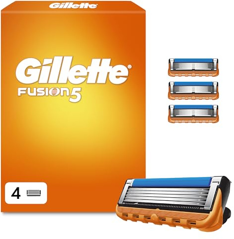 Gillette Fusion5 Power Rasierklingen Herren, 4 Original Ersatzklingen für Männer mit Größerem Gleitstreifen für Ein Sanftes Gleiten und 5 Klingen für Eine Unglaublich Gründliche und Komfortable Rasur