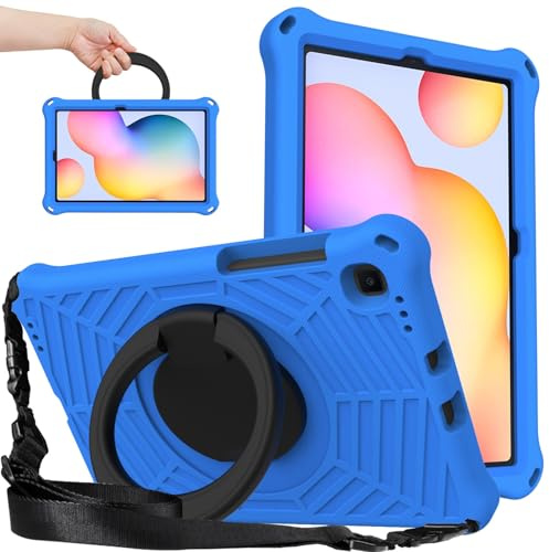 Tablettskydd Kids Case Compatible with Samsung Galaxy Tab S6 Lite 10.4 Inch SM-P620/P625/P610/P613/P615/P619 Case, Shockproof Protective Cover with Shoulder Strap Anti-Fingerprint Hemma för surfplatta