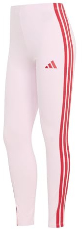 adidas Women's Essentials 3-Stripes Cotton Leggings, Clear Pink/Pure Ruby, M