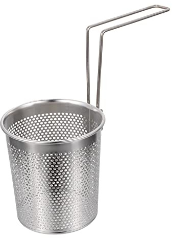 Cesta de Tensiones de Fideos Inoxidable con Asa Desmontable Colador de Pasta Cilíndrico Restaurantes y Panaderías