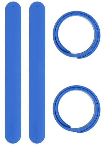 PATIKIL Braccialetti a schiaffo, 21,6 x 2,5 cm, 4 pezzi, in silicone, morbidi, per bomboniere, regali fai da te, aula e compleanni, colore: blu