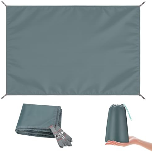 Lightweight Waterproof Ground Sheets for Camping 140x210cm, Multi-Purpose | Tear-Proof & Corner Reinforced, Tent Footprint Awning Groundsheet, Outdoor Camping Tent Tarp Mat for Beach, Hiking, Picnic