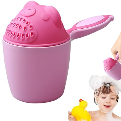 Gobelet de bain pour bébé – Rinceur de shampooing pour bébés et tout | petits avec bord doux | Gobelet de rinçage créatif en cascade | Pichet de lavage des cheveux avec poignée | Protection des ye