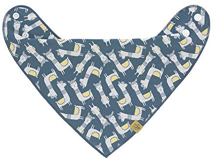 LÄSSIG Babero para bebé, bandana de algodón, botón de presión, reversible, bandana para bebé, color azul