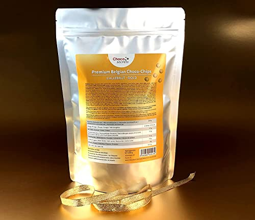 CHOCO SECRETS | 1000g Pépites de Chocolat, Gold | Chocolat Belge premium, Fontaine Chocolat, Chocolat Pâtissier, Chocolat de Couverture Lait | Fondue Chocolat | en sachet refermable