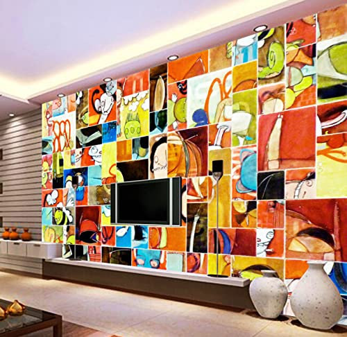 Papel pintado personalizado infantil, murales de pintura de dibujos animados para habitación de niños, dormitorio, pared, papel tapiz de tela textil * 400 cm x 280 cm (157,4x110,2 pulgadas)