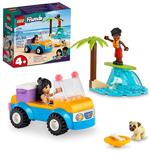 LEGO Friends Beach Buggy Fun 41725 Building Toy Set, Creative Fun for Toddlers Ages 4+, with 2 Mini-Dolls, Pet Dog and Dolphin Figures, a Beach Buggy Toy Car and Accessories, Medium
