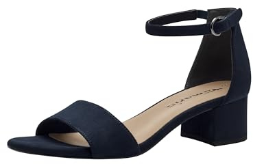 Tamaris Sandalias Con Tacón para Mujer, Textil, Azul Marino, 40 EU