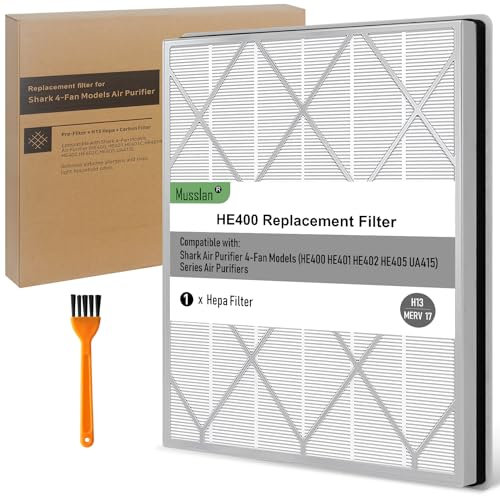 Musslan HE401 Replacement Filter for Shark Air Purifier 4 Fan Model