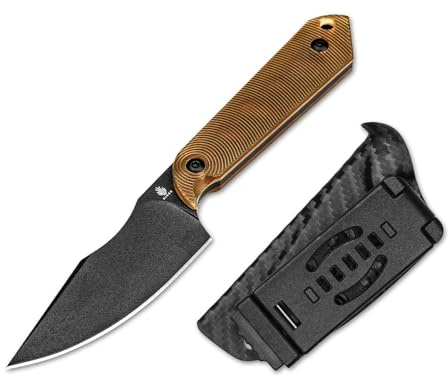 Kizer Harpoon fast Harpoon Mini EDC-kniv fast blad och slida, jaktkniv med 3 V stålblad, PEI-handtag, utomhuskniv för camping, vandring, överlevnad 1040S5 bladkniv