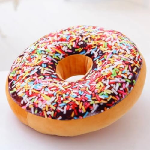 OUKEYI 40cm Donut Pillow Cushion Plush Toy,Soft Round Donut Stuffed Plush Throw Pillow,Doughnut Cake Food Cushion Plushies Pillows for Clever Boy's and Girl's Room Decor (Flower World)