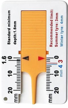 Tisujune Tyre Tread Depth Gauge - 0-20 mm Tire Tester | Portable Easy Reading Gauge, Tire Tread Depth Accurate Measurement Tool for Motorcycles, Cars, SUV