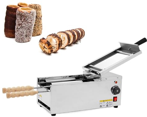 ERSINIAN Horno eléctrico Comercial de Chimenea con Rodillos para Pasteles, máquina húngara para Hacer Cake Pops y Conos de Helado, Ideal para restaurantes, cocinas domésticas y Bares.