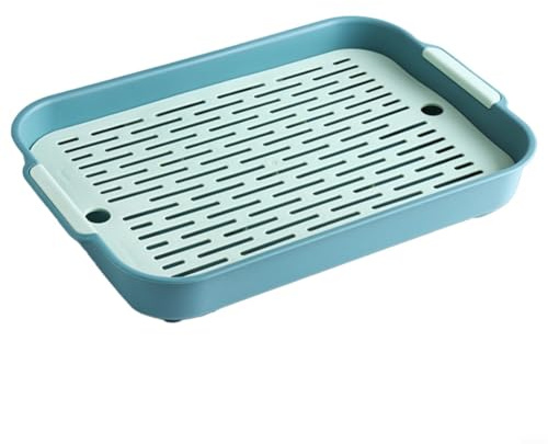 Inodoro de conejo, cobaya, de plástico ABS con rejilla extraíble, 36,5 x 24,5 x 4,9 cm (grande) para animales pequeños como hurones, chinchilla, hámsters y pájaros (B)