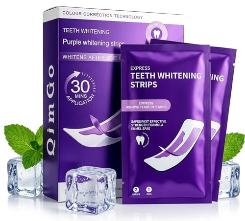 14 Paia Strisce Sbiancanti Denti Viola, Kit Sbiancamento Denti A Casa Senza, Sbiancamento Teeth Rapido a Casa, Protezione Dello Smalto dei Dente, Insensibile Rimuove Macchie Caffè Fumo Vino