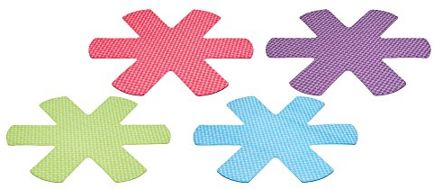 Colourworks Anti-repor tyg grytskydd, gryta och panna dämpade avdelare för att separera non-stick kastruller, ljusa färger, 38 cm (15 tum) – paket med 4