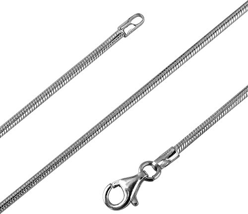 Avesano Schlangenkette 925 Silber Kette Damen Halskette Silberkette 1,6 mm in Länge 50 cm verfügbar 101023-050