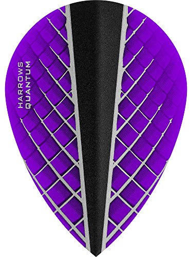 Harrows Quantum X Dart Flights - 100 Micron - Pear - 3D Effect - 1 Set (3) (Purple)
