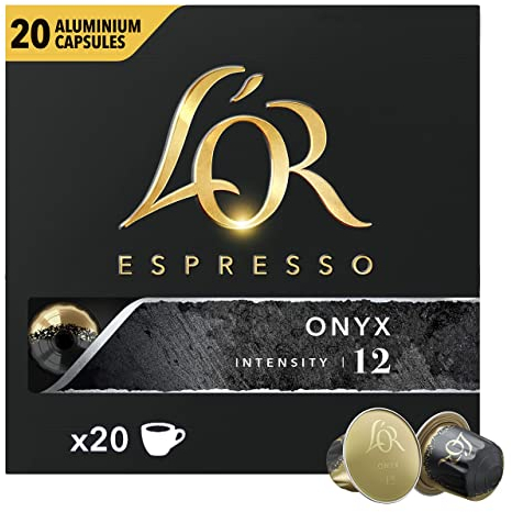 L'OR Espresso Onyx Coffee Pods x20 Intensity 12 (Pack of 10, Total 200 Capsules)