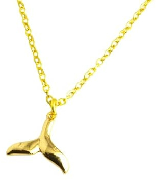 Kette Flosse Wal kleine Schwanzflosse Fisch Meerjungfrau Wasser Meer Anhänger champagner golden Juvelato