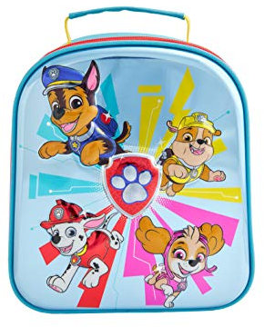 Paw Patrol 8D Insulated Lunch Bag – Reusable Kids Lunch Bag in Blue with Handle – Official Merchandise by Polar Gear – 600D Polyester Food Cooler – Thermal Tote for School Nursery Snacks Picnic