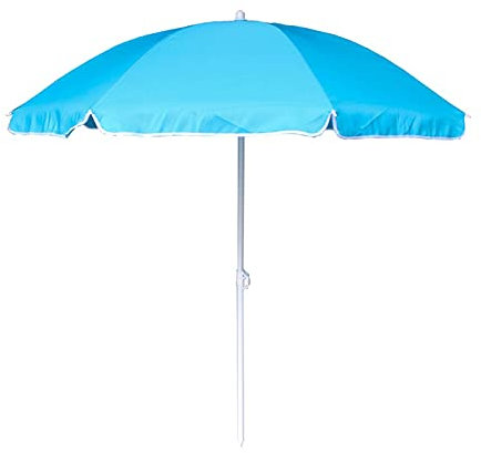 Acan Tradineur - Sombrilla para Playa de poliéster y Aluminio 200 cm, Parasol de Distintos Colores, quitasol Regulable, diseño y Color Aleatorio