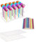 FAOKZE 2 Stücke Cake Pop Ständer mit 100 Farbe Cake Pop Stiele, 20 Löcher Lollipop Holder, Cake Pop Halter Ständer Lollipop Halter Lutscher Halter, für Hochzeit Geburtstag Dessert Tisch Party Deko