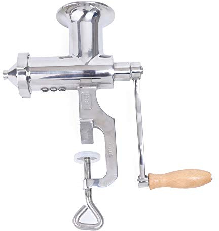 LANNADD Extracteur de jus manuel, en acier inoxydable, pour fruits et légumes, avec 3 filtres, presse-agrumes manuel, en acier inoxydable, pour herbe de blé et légumes à feuilles, argenté
