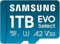 Samsung EVO Select (2024) microSD-Karte + SD-Adapter, 1 TB, UHS-I U3, 4K UHD, Full HD, 160 MB/s Lesen, Speicherkarte für Smartphones, Tablets und Laptops, MB-ME1T0SA/EU
