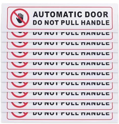 ECSiNG Lot de 10 autocollants pour portes automatiques Do Not Pull Handle Panneau d'avertissement autocollant pour fourgonnette voiture taxi 150mm X 35mm