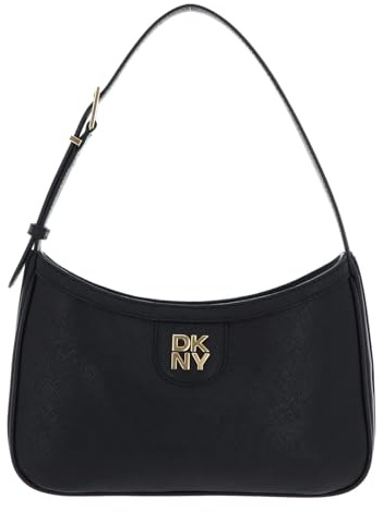 DKNY Carol Demi - Bolso de hombro para mujer, Negro/dorado, One Size, Bolsa de hombro
