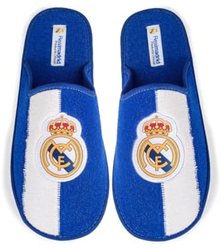 MARPEN SLIPPERS, Zapatillas de casa Real Madrid CF Oficiales Temporada 24/25 para Hombre o Mujer, Ligeras de Invierno, Azul y Blanco, Talla 43