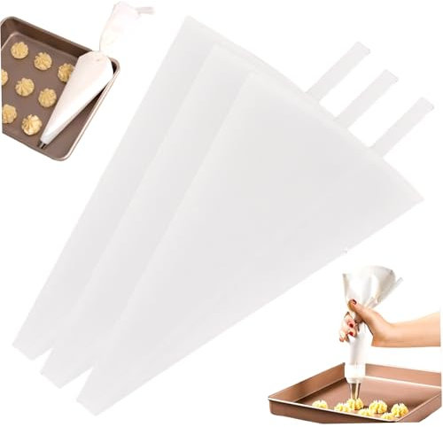 Sacchetti per tubazioni, 3 pezzi da 2 pollici sacche da tubatura con gancio, sacchetti di glassa in tessuto non slip, borse da pasticceria riutilizzabili, decorazioni per tubazioni usa e getta p