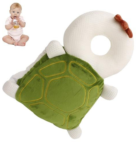 lvifloae Baby Kopfschutz-Kissen | Flaches Atmungsaktives Kopfkissen für 7+ Monate Kopfform-Stütze mit Schmetterlings-Design (1 Stück Rosa)