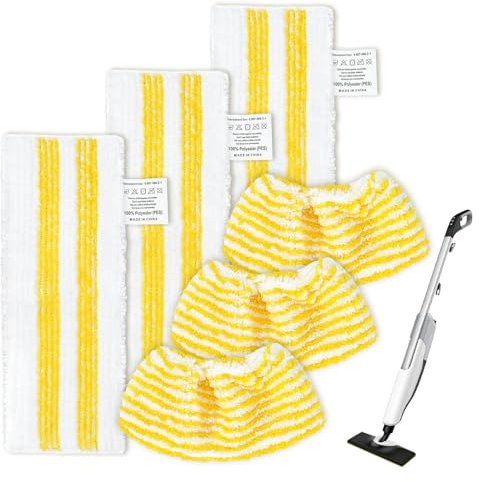 6Pcs Microfibre Steam Cleaner Pads Steam Mop Accessories, Washable and Reusable Microfibre Floor Cloth for Kärcher Easyfix SC 1, SC 2, SC 3, SC 4, SC 5 Steam Cleaners
