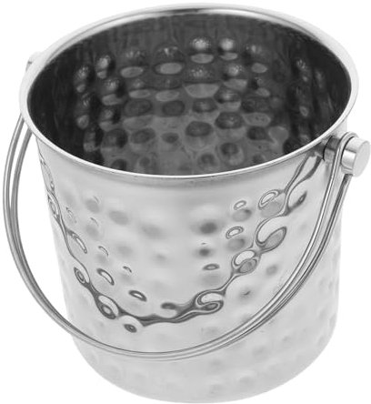 Cabilock Secchiello per Il Ghiaccio Porta Ghiaccio Secchiello per Vino Contenitore per Il Ghiaccio Piccolo Secchiello in Acciaio Inossidabile Argento