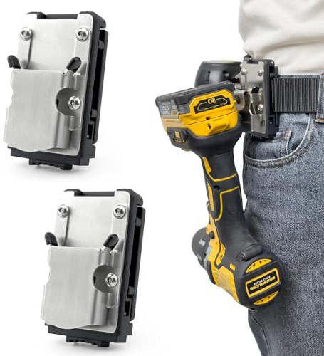 otuiaim [2 × ] Clip-on Werkzeug Gürtelclip - Clip-on Werkzeuggürtelhalter, 304 Edelstahl Werkzeugclips für Haken Clips Werkzeuge, für Akkubohrer, Schlagschrauber, Nagler, Maßband