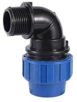 1 raccordo a T con filettatura maschio da 1/2 3/4 1 a gomito in plastica PE per tubi da giardino agricoltura irrigazione raccordi (da 1 a 32 mm L)