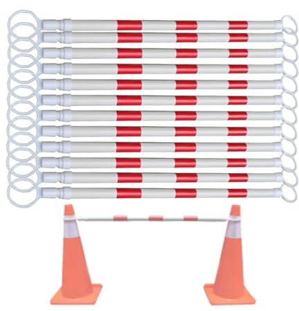 Trafikkonstänger, Infällbara PVC-trafikkoner med reflekterande film, 12-pack, flerfärgade, 1,25–2 m(Red and White)